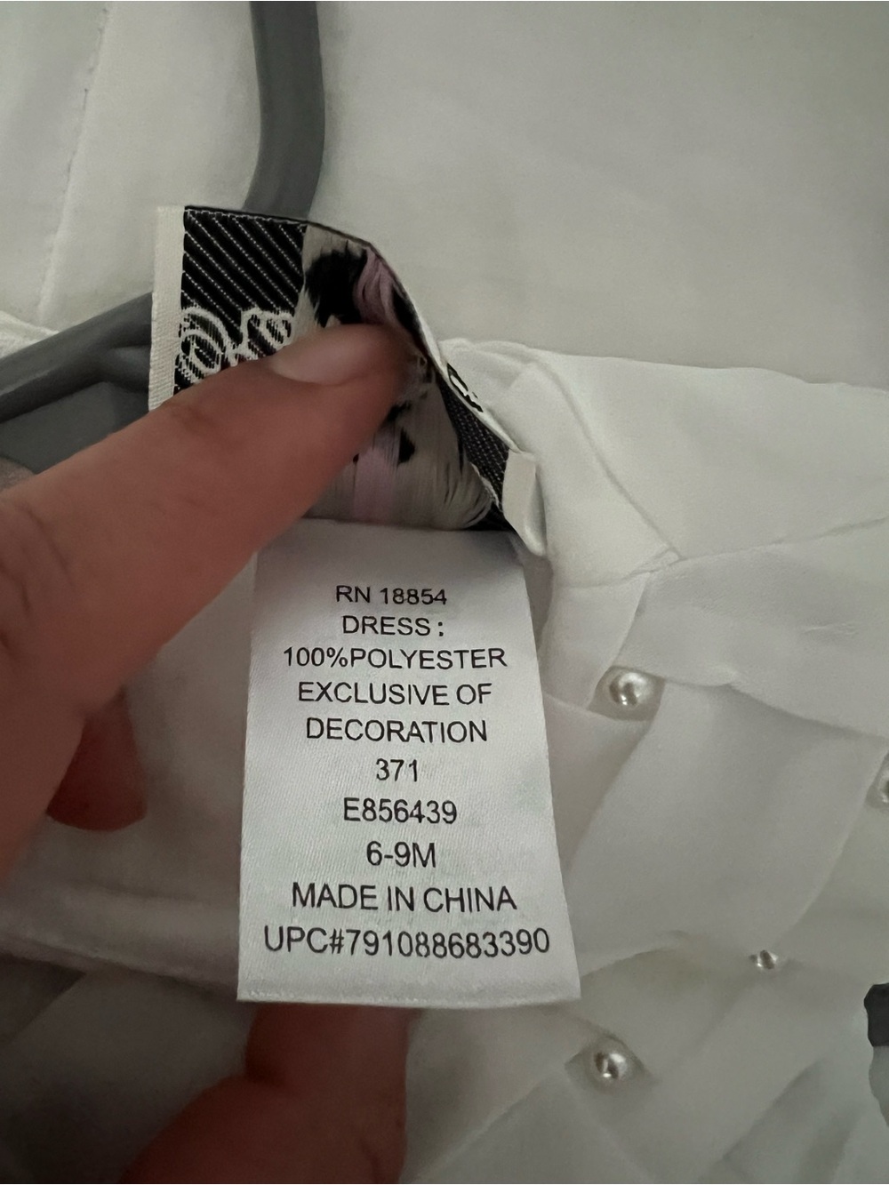 Rare Editions Baby Girls Tiered Pearl Sleeveless Dress White NWOT 6–9M - Picture 5 of 5
